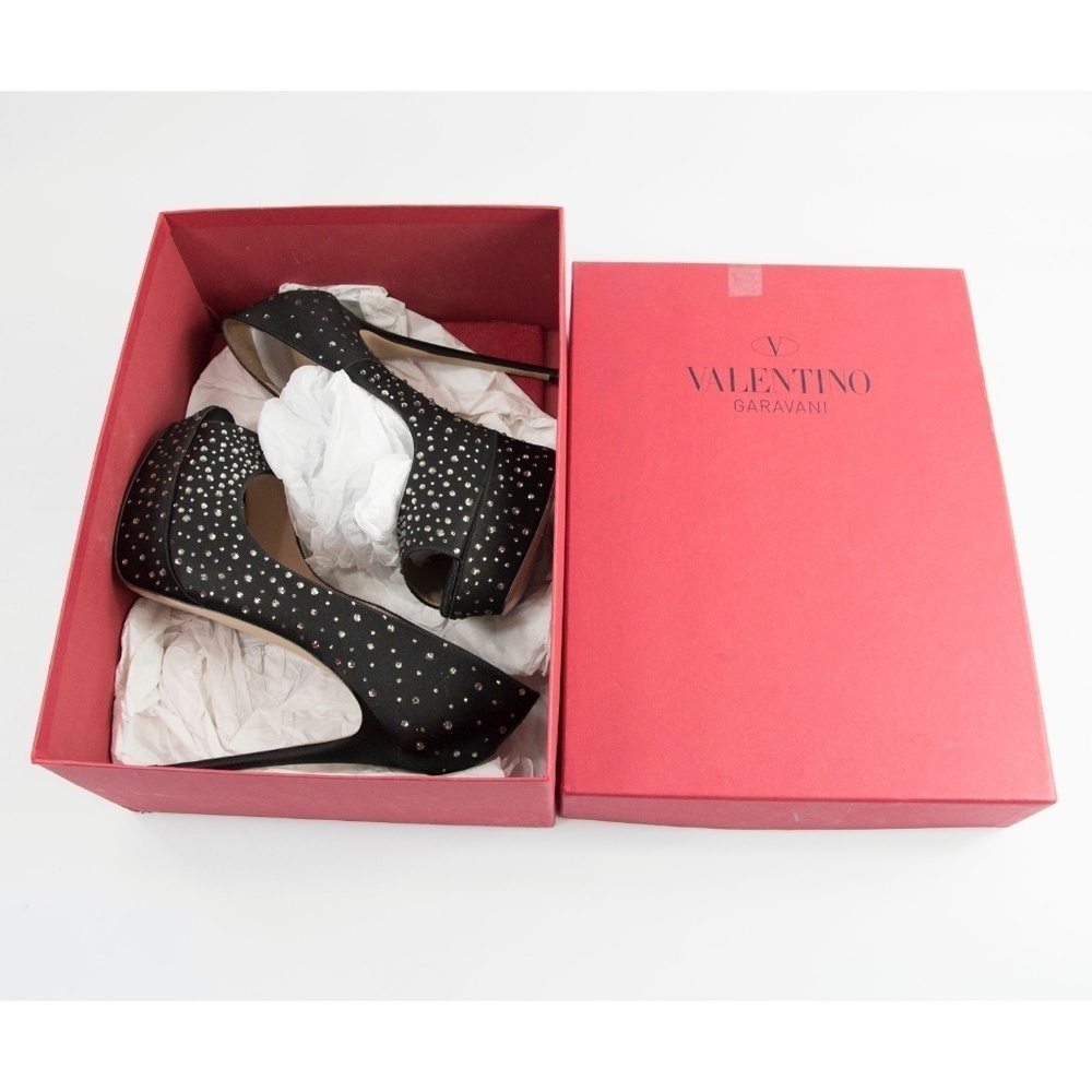 Valentino Runway Black Crystal Platform Pumps 39.5 - Picture 8 of 8